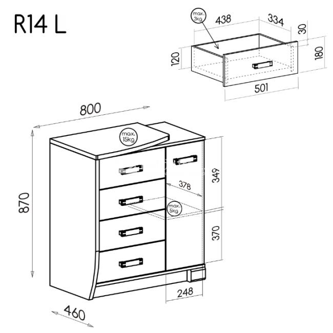Komoda ROMERO R14L