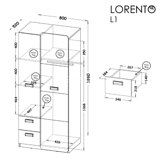 Spinta LORENTO L1 uosis koimbra žalia