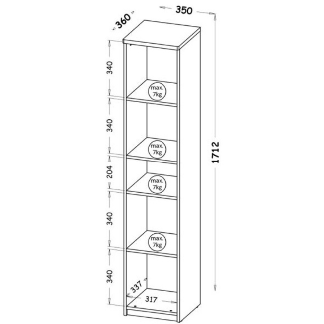 Pastatoma lentyna ARCA AR11 balta